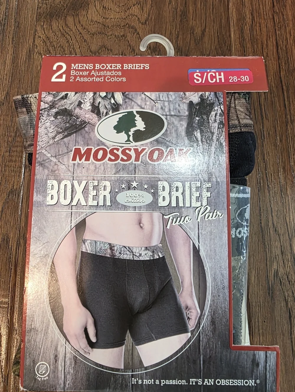 Mossy Oak Mens Boxer Briefs 2 Fitted 2 Loose Camouflage Black  Size Small NEW